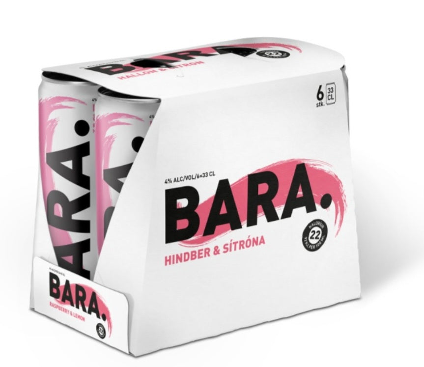 Bara hindber og sítróna 6 X 0,33 l